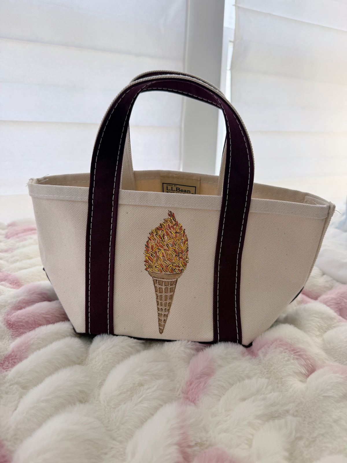 Hand-Painted MINI Tote Bag - Pumpkin Soft Serve