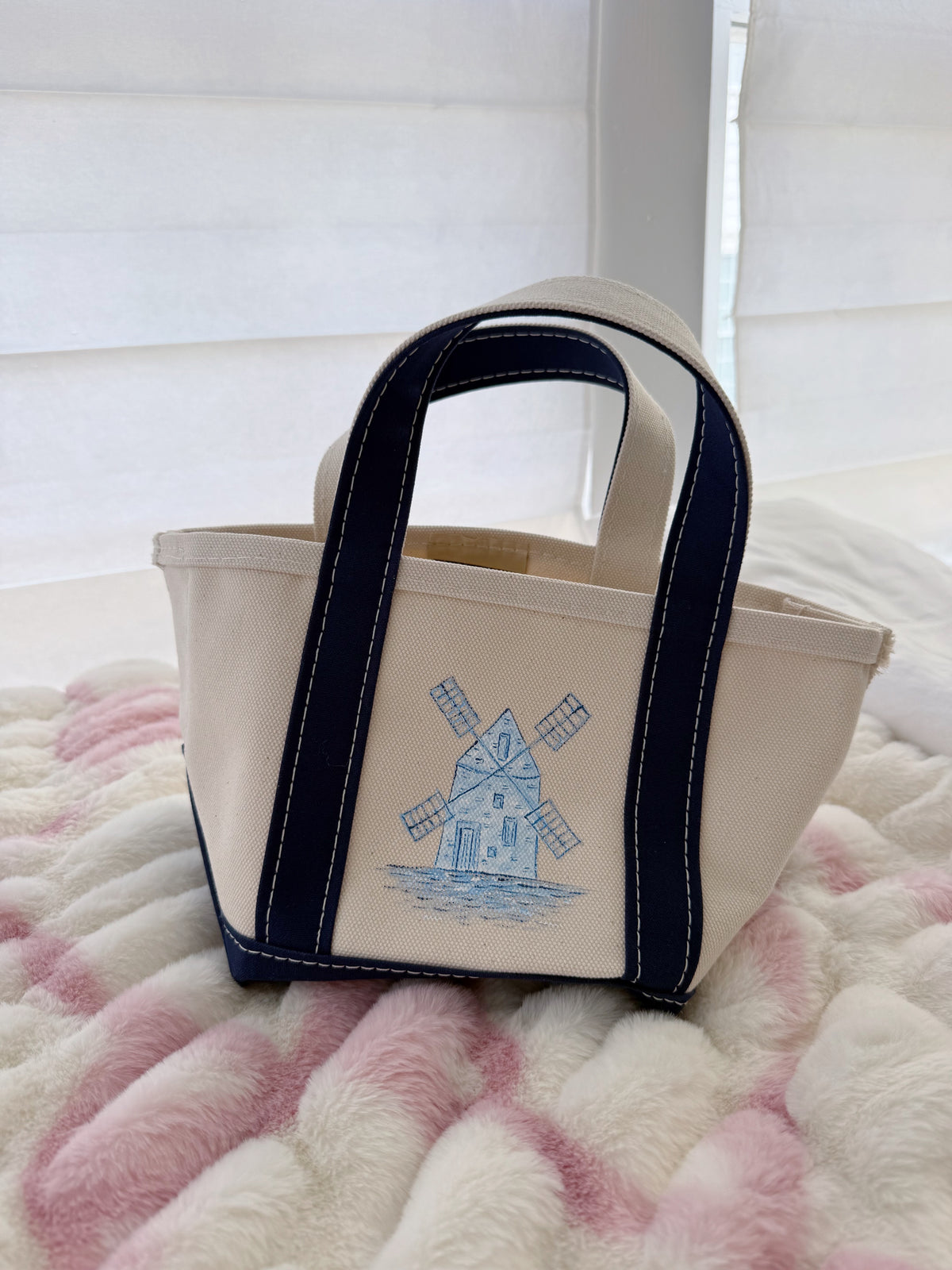 Hand-Painted MINI Tote Bag - Windmill